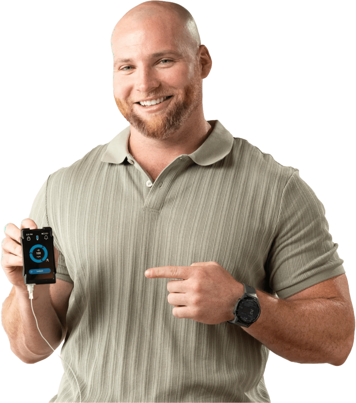 Man holding the iLet Bionic Pancreas